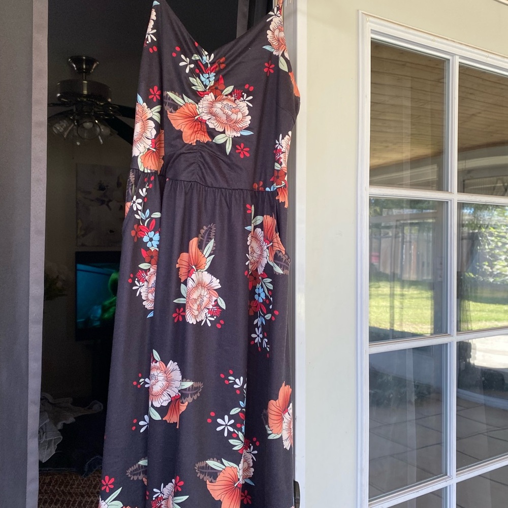 Floral Black Maxi Dress
